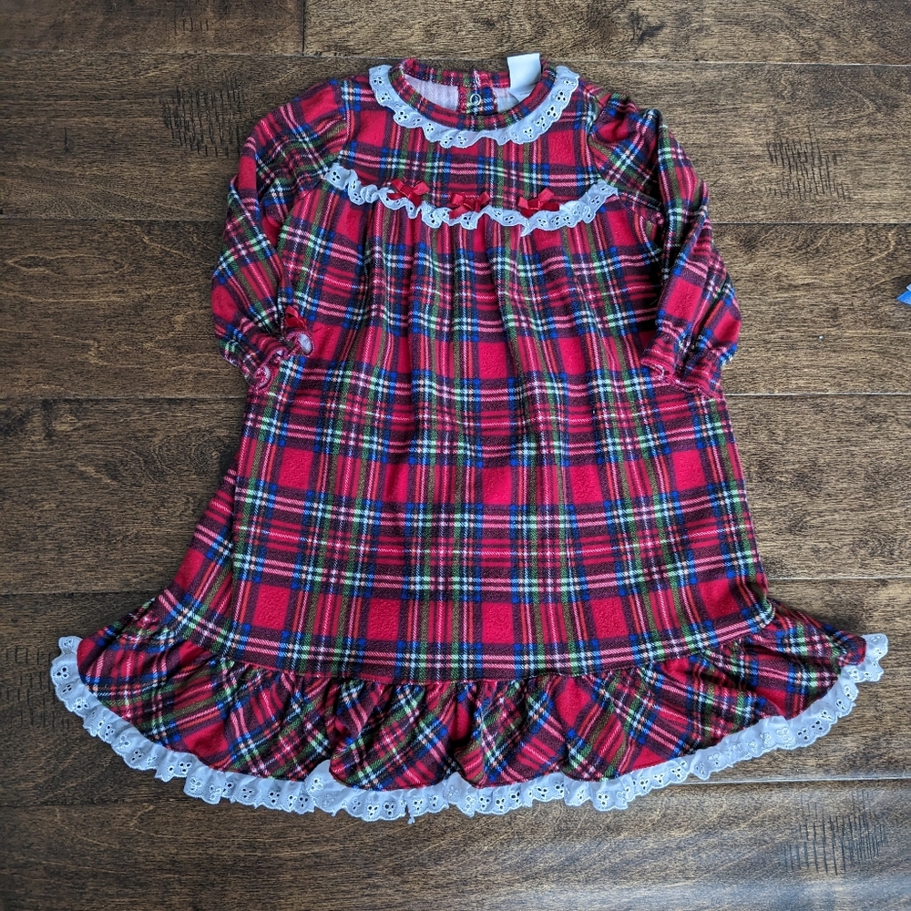 Christmas plaid flannel nightgown